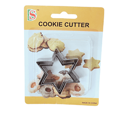 CORTADOR DE GALLETAS ESTRELLA 6 PUNTAS 3PCS 
