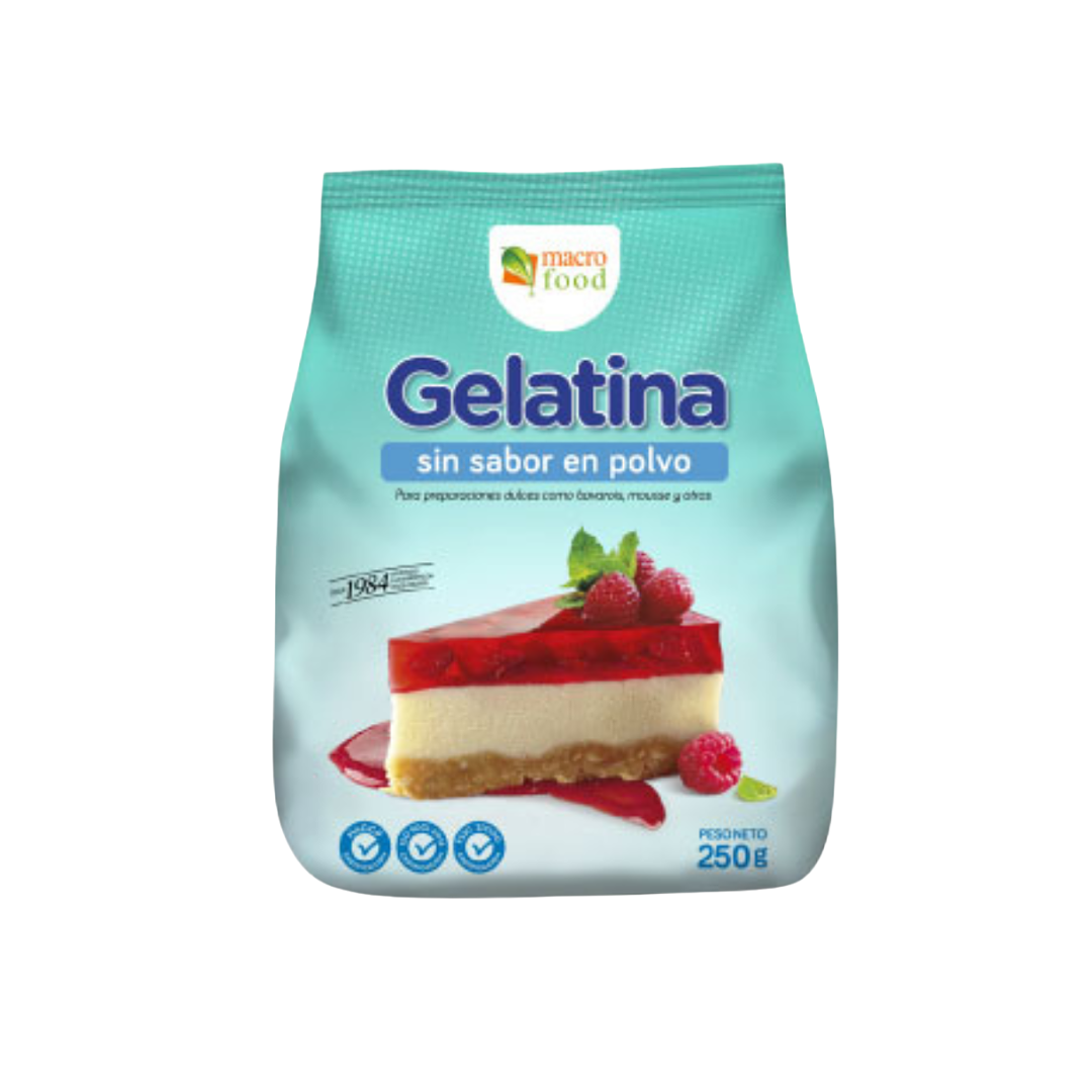 GELATINA SIN SABOR 250G MACRO FOOD