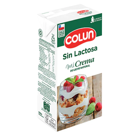 CREMA DE LECHE SIN LACTOSA 1 L COLUN