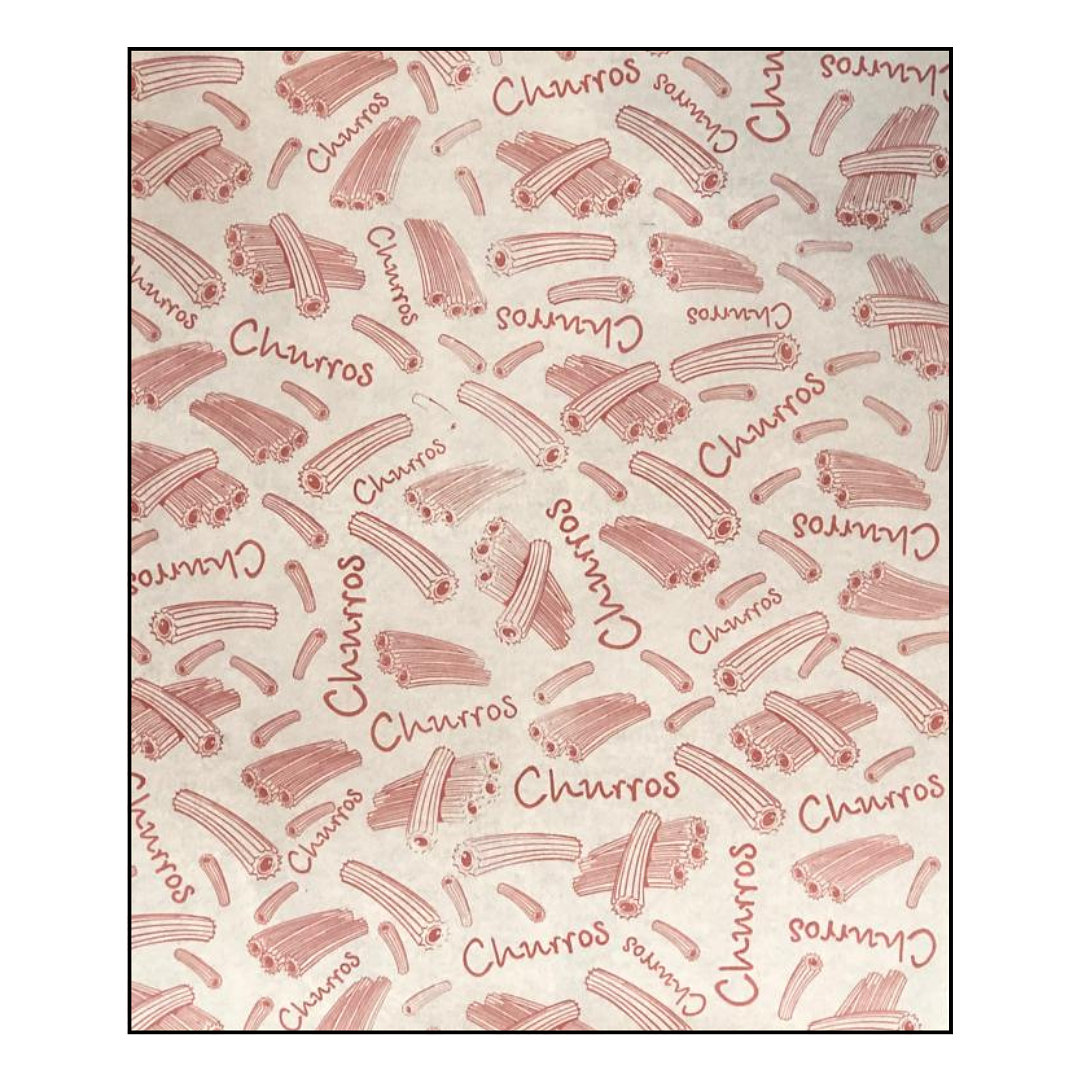 PAPEL ANTIGRASA 100 UN DISEÑO CHURROS