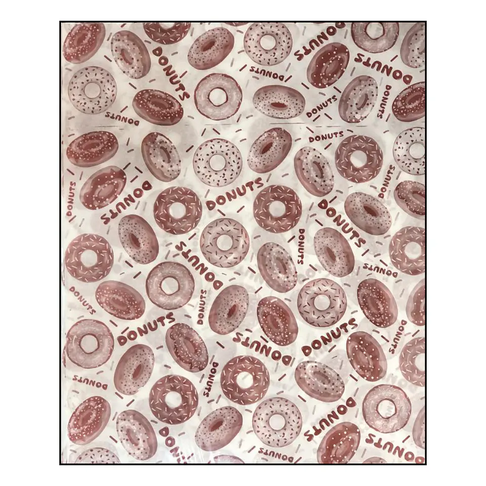PAPEL ANTIGRASA 100UN DISEÑO DONUTS CAFE 1