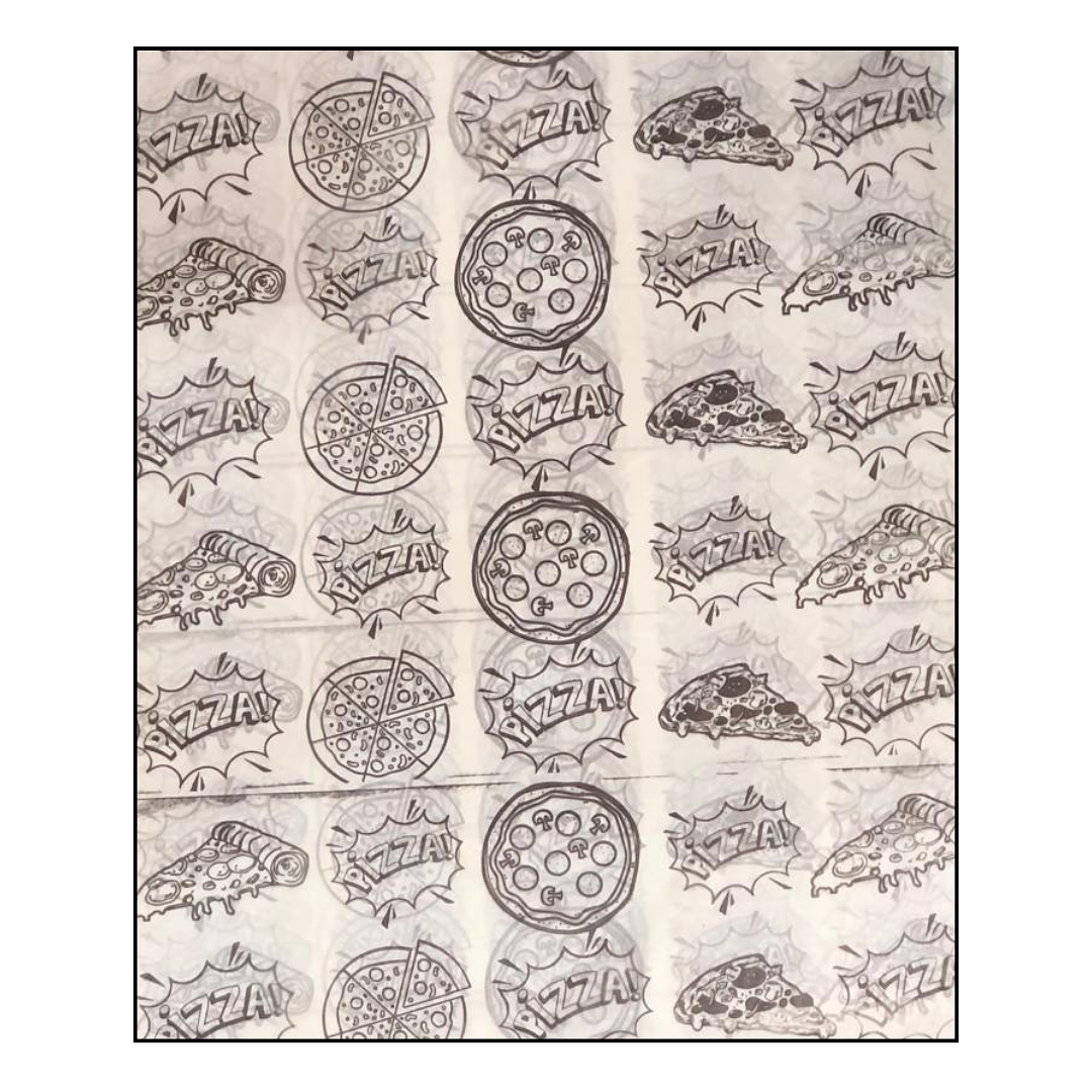 PAPEL ANTIGRASA 100UN DISEÑO PIZZA