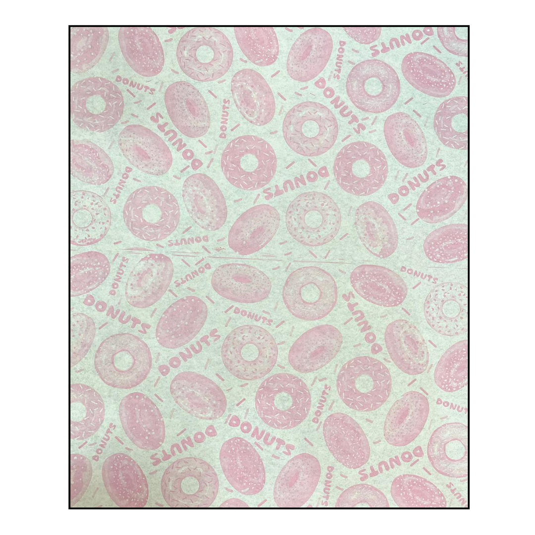 PAPEL ANTIGRASA 100UN DISEÑO DONUTS ROSADO