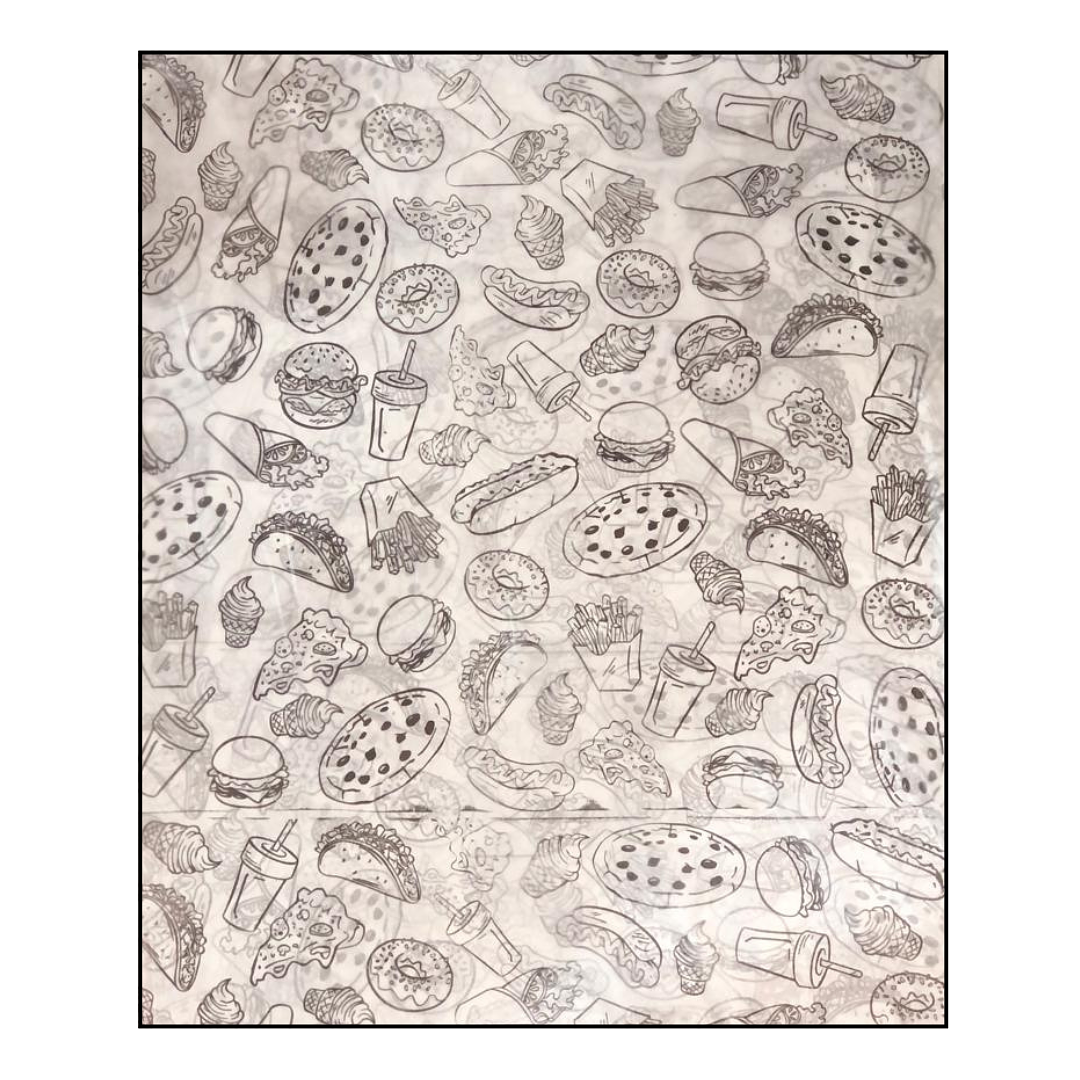 PAPEL ANTIGRASA 100UN DISEÑO MIX SALADO NEGRO