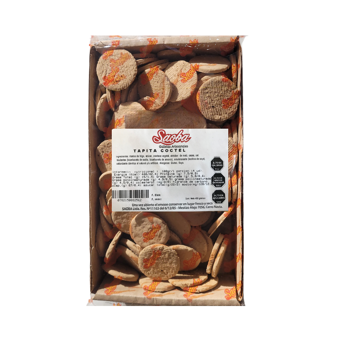 GALLETAS PARA ALFAJOR COCTEL SAOBA 450G. 1