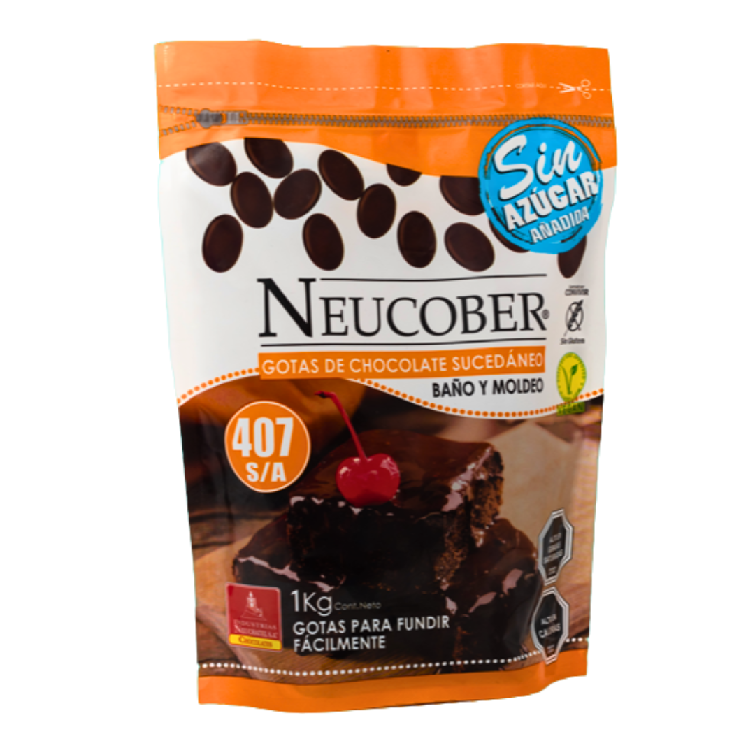 Cobertura Chocolate 407SA Semiamargo Sin Azucar Neucober 1kg