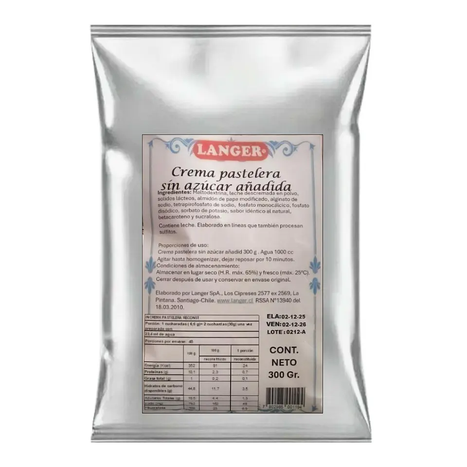 PASTELERA LANGER SIN AZUCAR 300GR 1