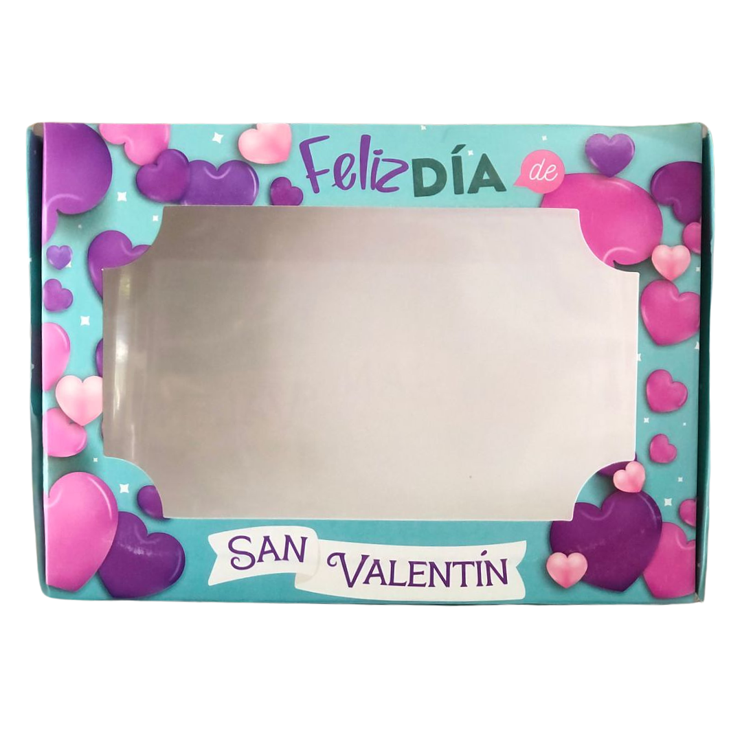 CAJA 6 ALFAJORES FELIZ DIA DE SAN VALENTIN CELESTE 1