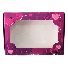 CAJA 6 ALFAJORES FELIZ DIA DEL AMOR MORADA