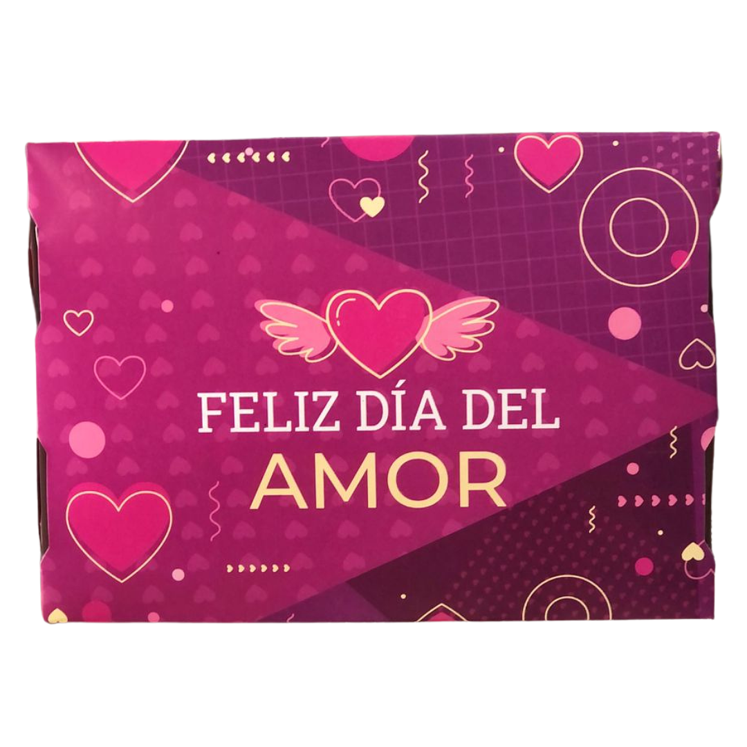 CAJA 6 ALFAJORES FELIZ DIA DEL AMOR MORADA 2