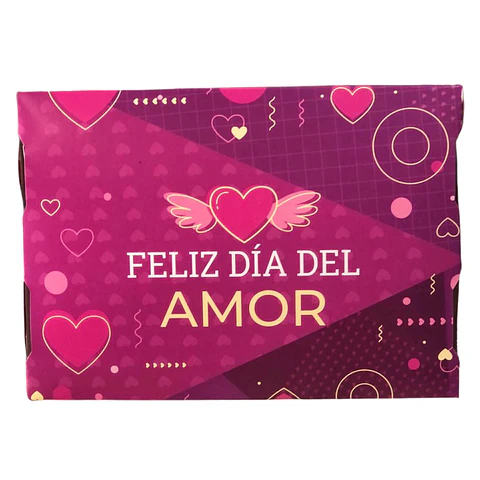 CAJA 6 ALFAJORES FELIZ DIA DEL AMOR MORADA