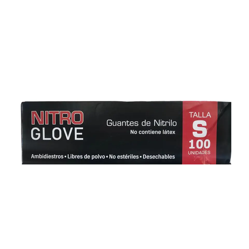 GUANTE DE NITRILO DESECHABLE 100UN TALLA S 2
