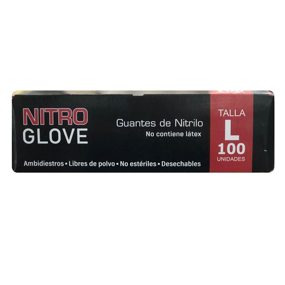 GUANTES DE NITRILO DESECHABLE 100UN TALLA L  2