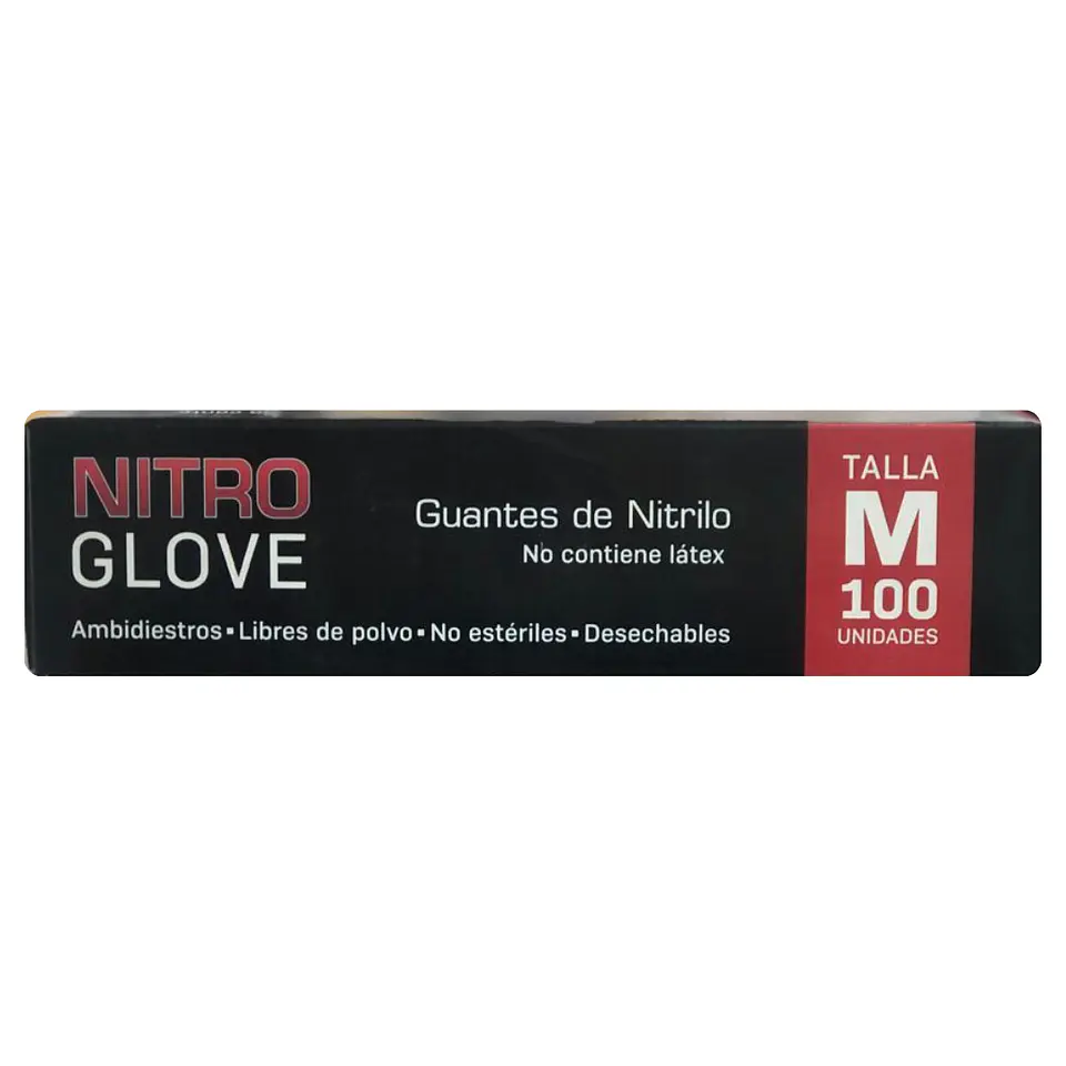 GUANTES DE NITRILO DESECHABLES 100UN TALLA M  2