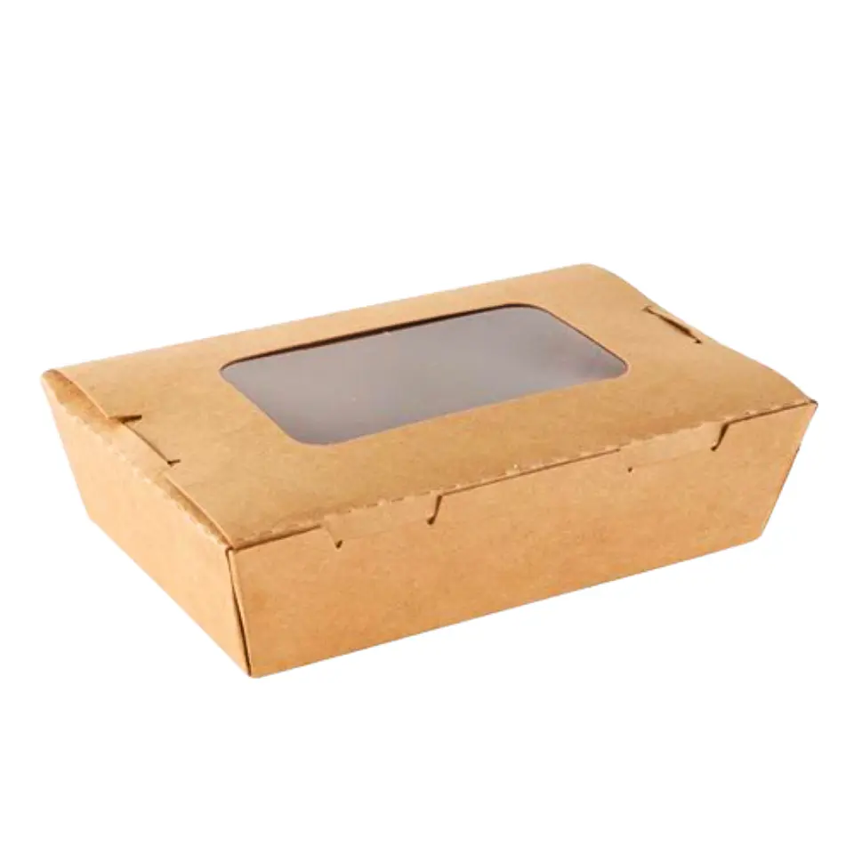 CAJA KRAFT CON VENTANA 900 ML 1