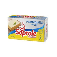 MANTEQUILLA SIN SAL SOPROLE 250G