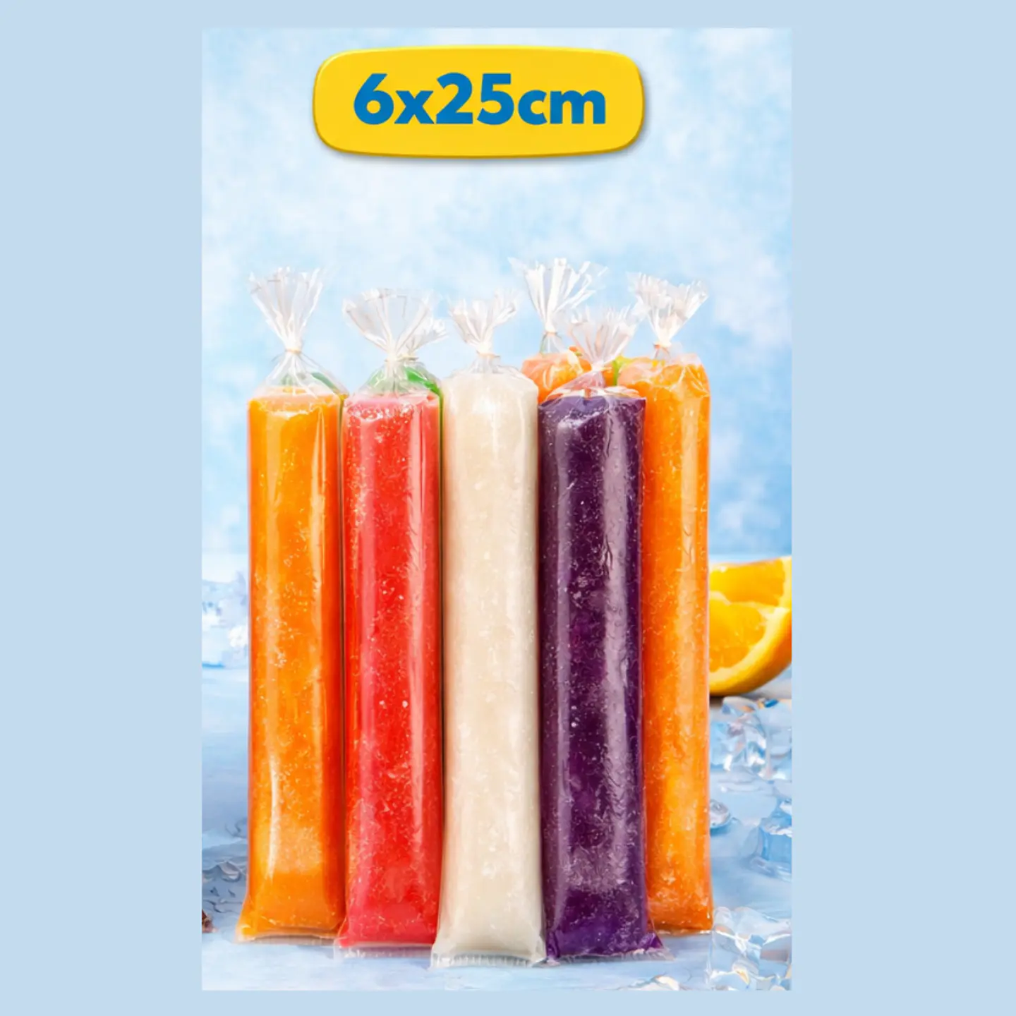 BOLSA HELADO POLIETILENO 6X25 CM 2