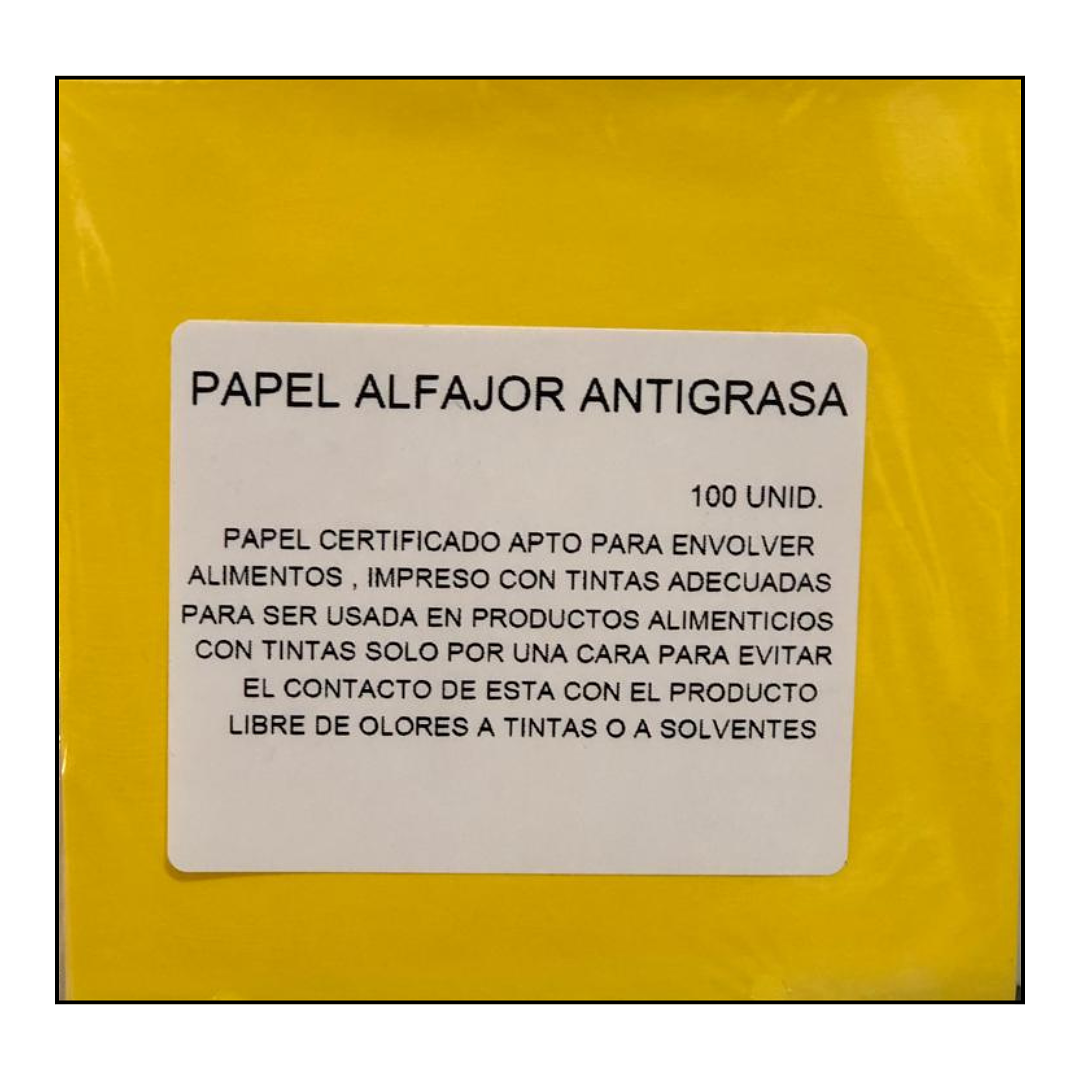 PAPEL ALFAJOR ANTIGRASA AMARILLO 