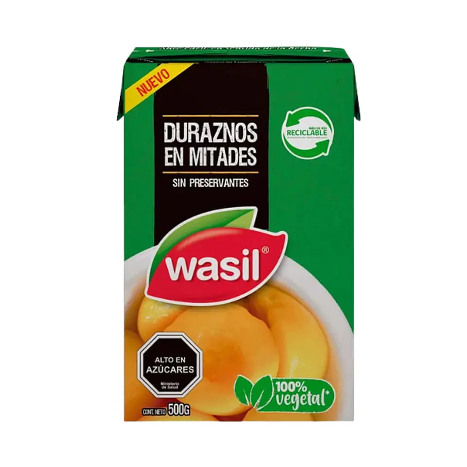 DURAZNOS EN MITADES WASIL 500 G. 1