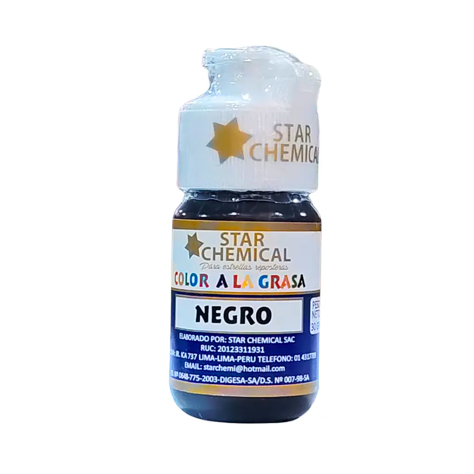 COLORANTE A LA GRASA NEGRO STAR CHEMICAL 30 G 1