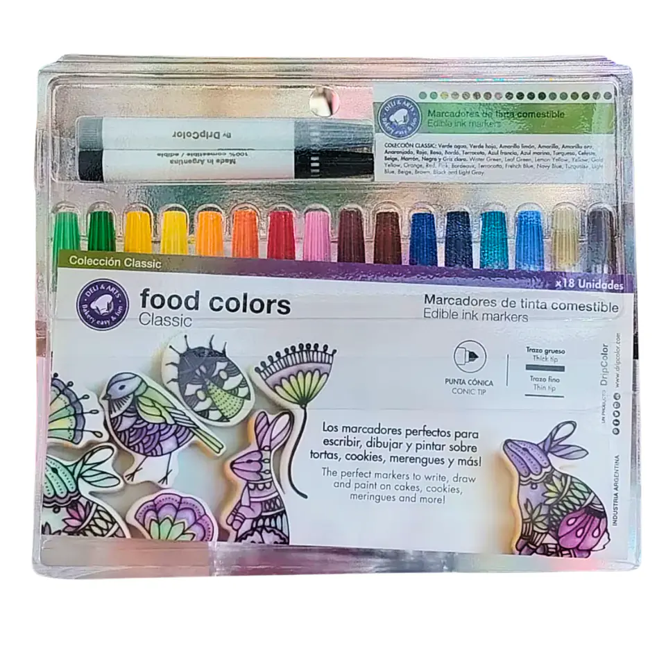 MARCADORES DE TINTA COMESTIBLE 18 UN DRIPCOLOR 2