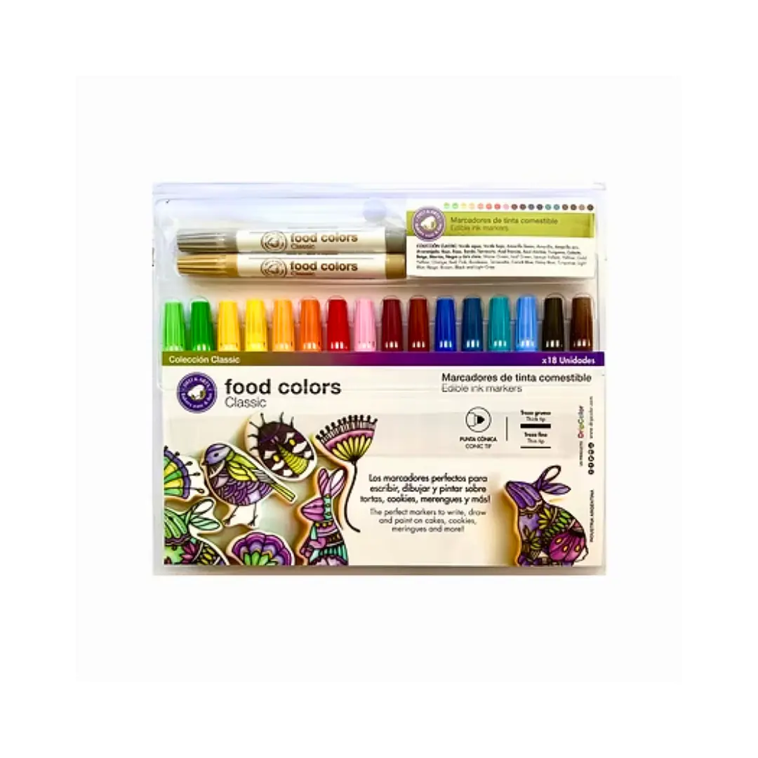 MARCADORES DE TINTA COMESTIBLE 18 UN DRIPCOLOR 1