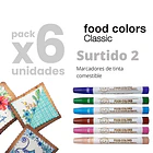 MARCADORES DE TINTA COMESTIBLE 6UN CLASIC 2 DRIPCOLOR 2