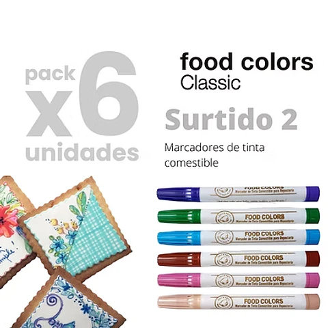 MARCADORES DE TINTA COMESTIBLE 6UN CLASIC 2 DRIPCOLOR