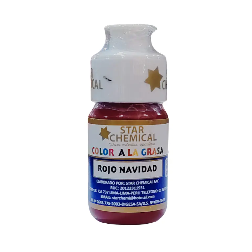 COLORANTE A LA GRASA ROJO NAVIDAD STAR CHEMICAL 30 G 1