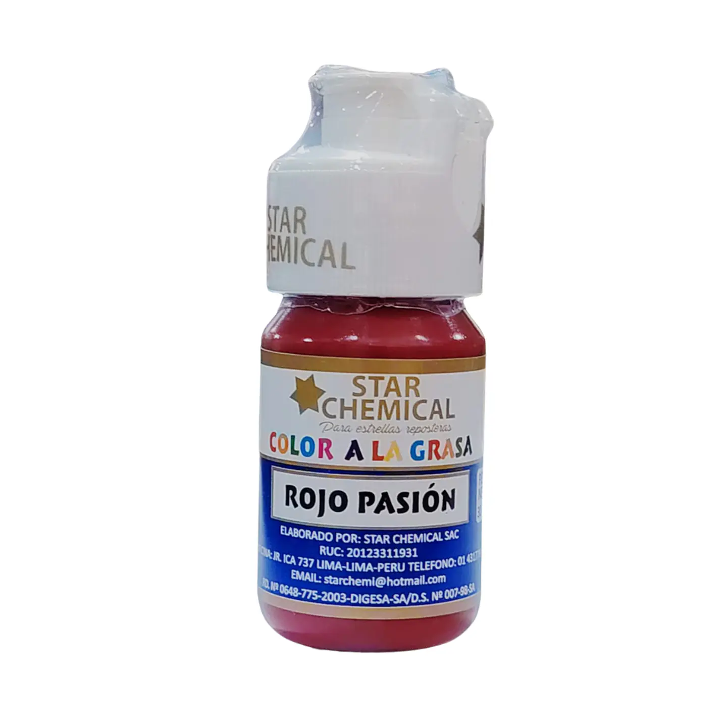 COLORANTE A LA GRASA ROJO PASION STAR CHEMICAL 30 G 1