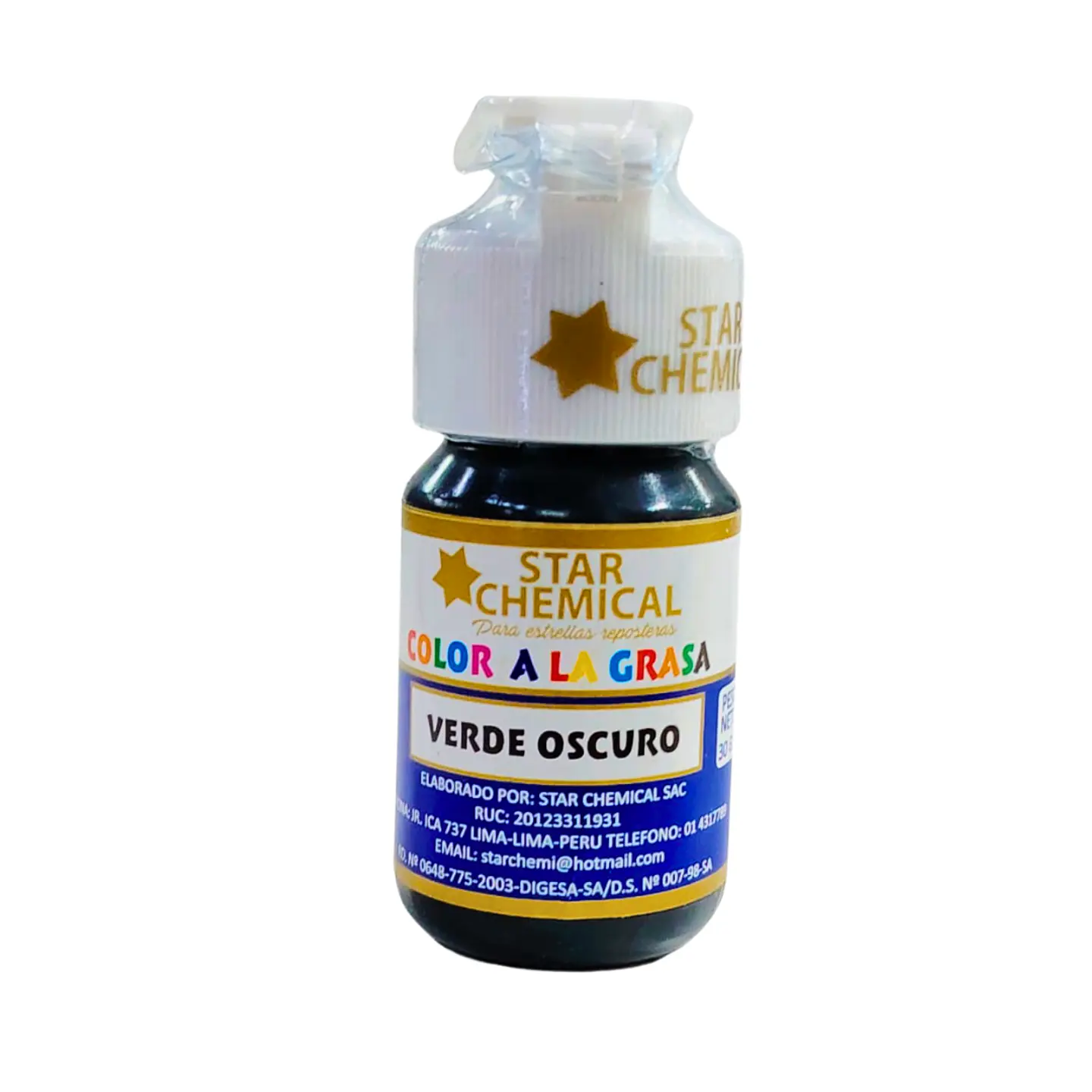 COLORANTE A LA GRASA VERDE OSCURO STAR CHEMICAL 30 G 1
