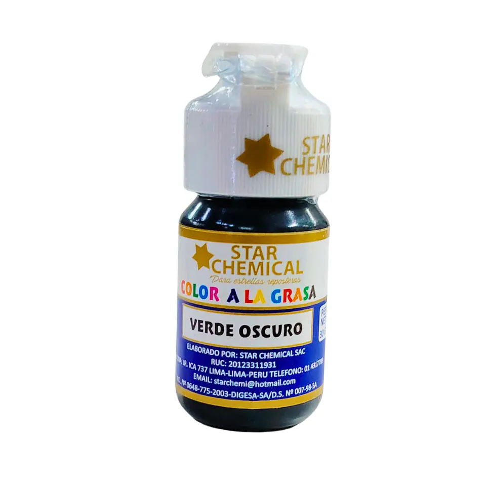 COLORANTE A LA GRASA VERDE OSCURO STAR CHEMICAL 30 G 1