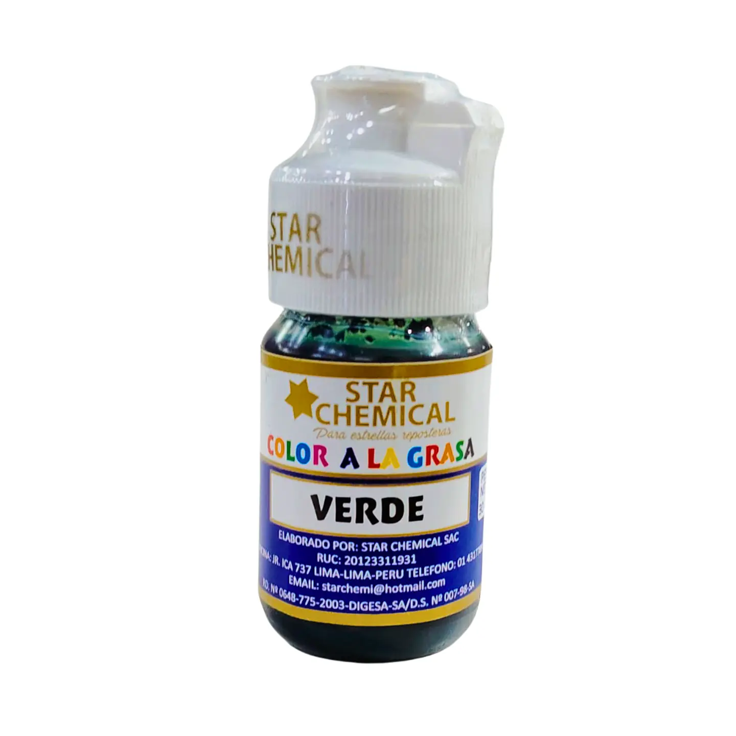 COLORANTE A LA GRASA VERDE STAR CHEMICAL 30 G 1