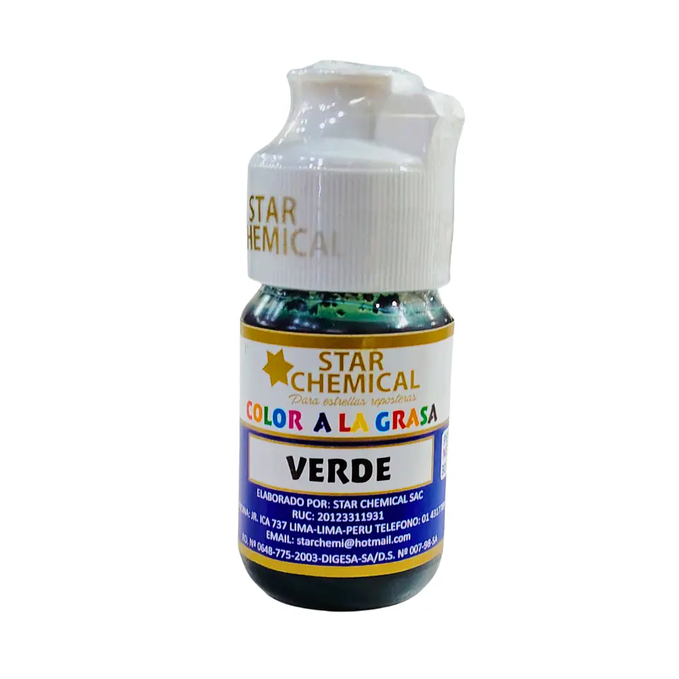 COLORANTE A LA GRASA VERDE STAR CHEMICAL 30 G 1