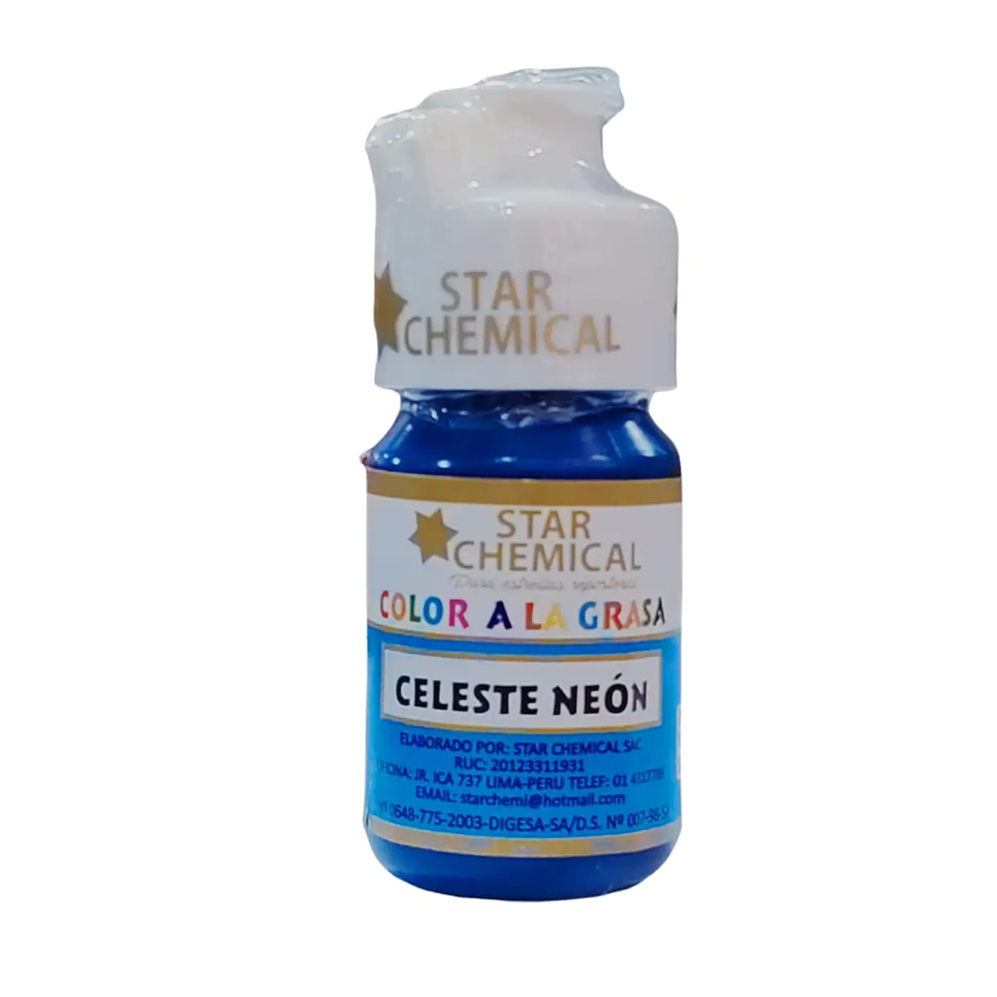 COLORANTE A LA GRASA CELESTE NEON STAR CHEMICAL 30 G 1