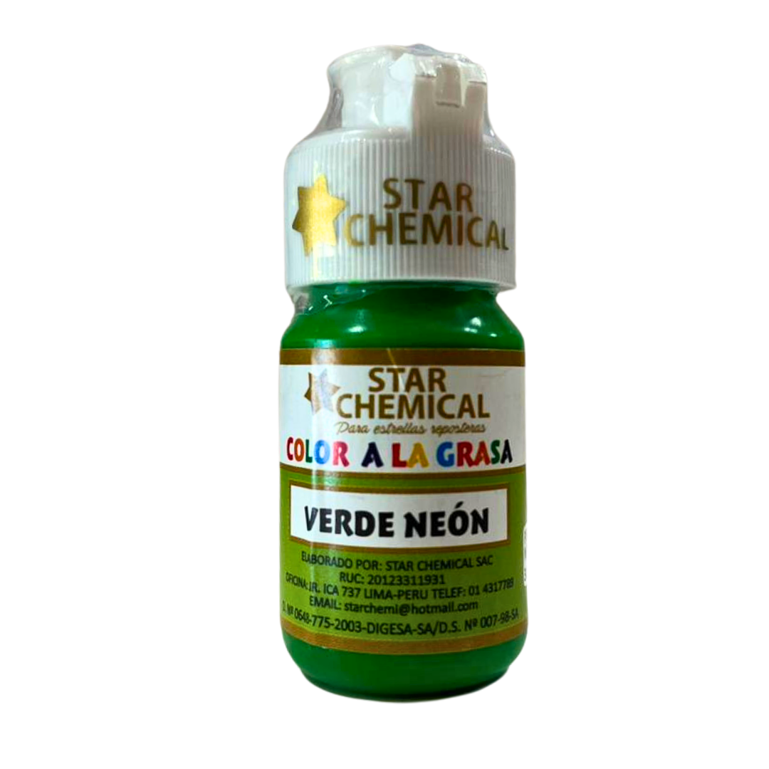 COLORANTE A LA GRASA VERDE NEON STAR CHEMICAL 30 G