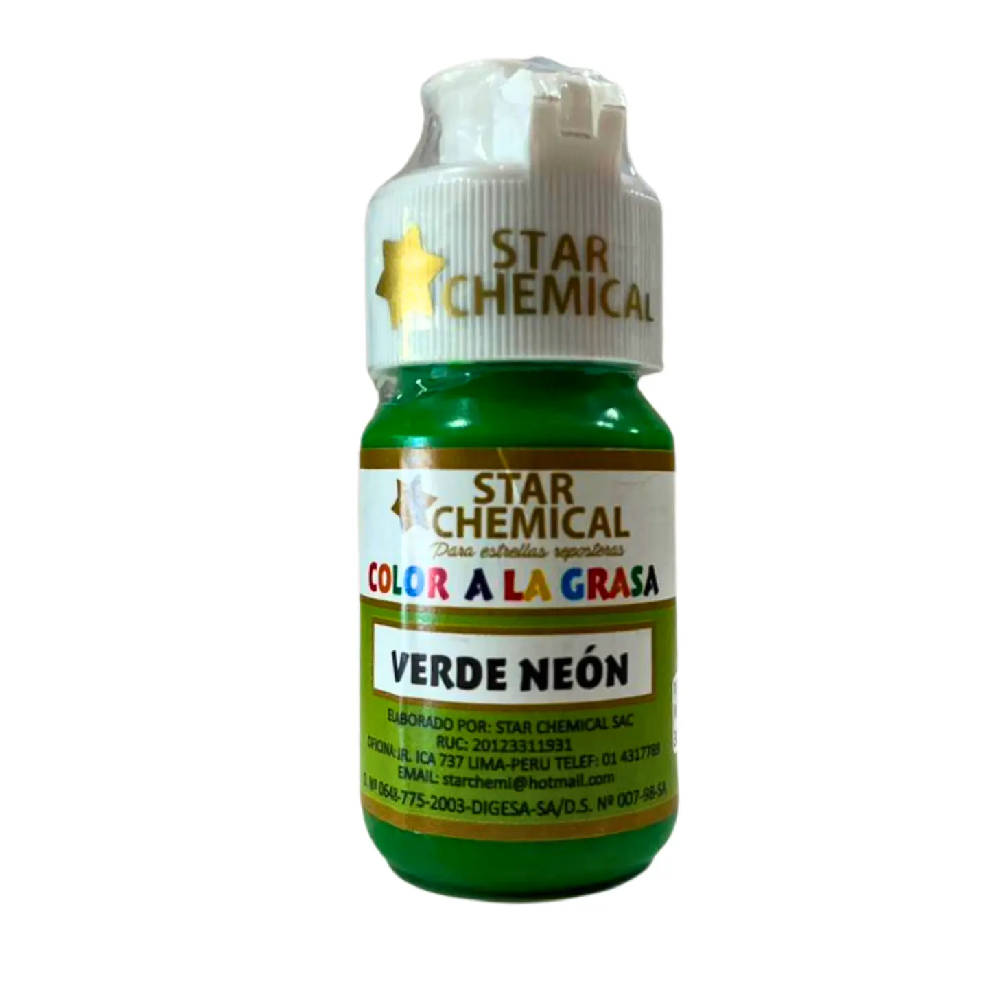 COLORANTE A LA GRASA VERDE NEON STAR CHEMICAL 30 G 1