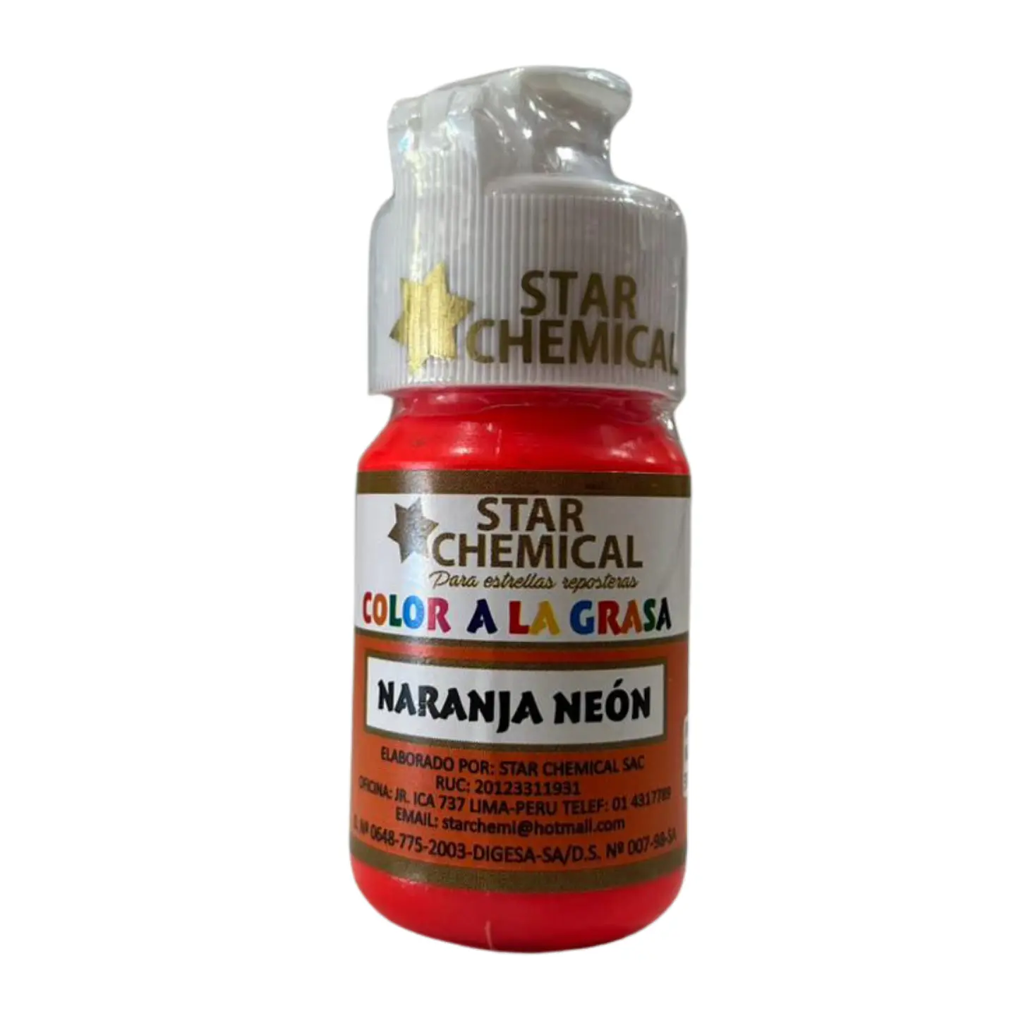 COLORANTE A LA GRASA NARANJA NEON STAR CHEMICAL 30 G 1