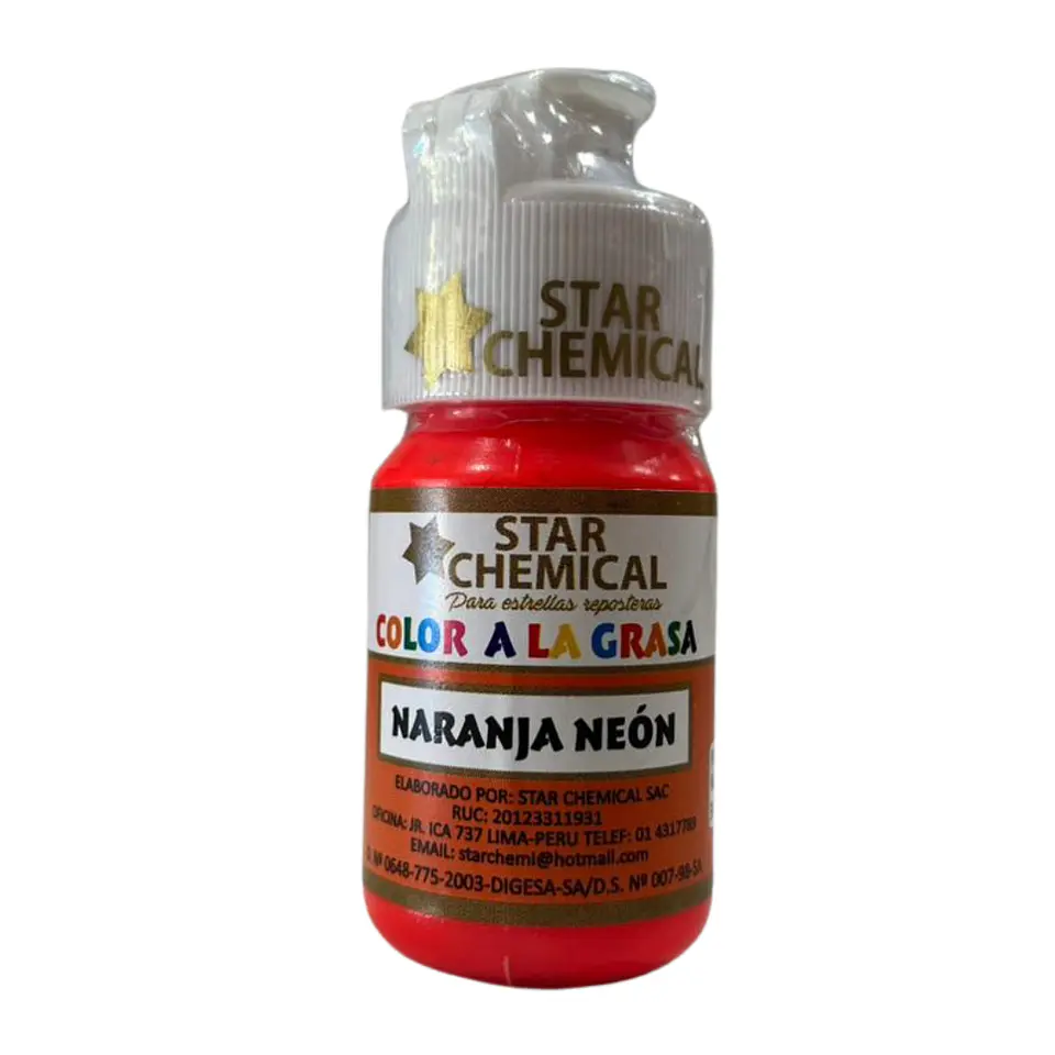 COLORANTE A LA GRASA NARANJA NEON STAR CHEMICAL 30 G 1