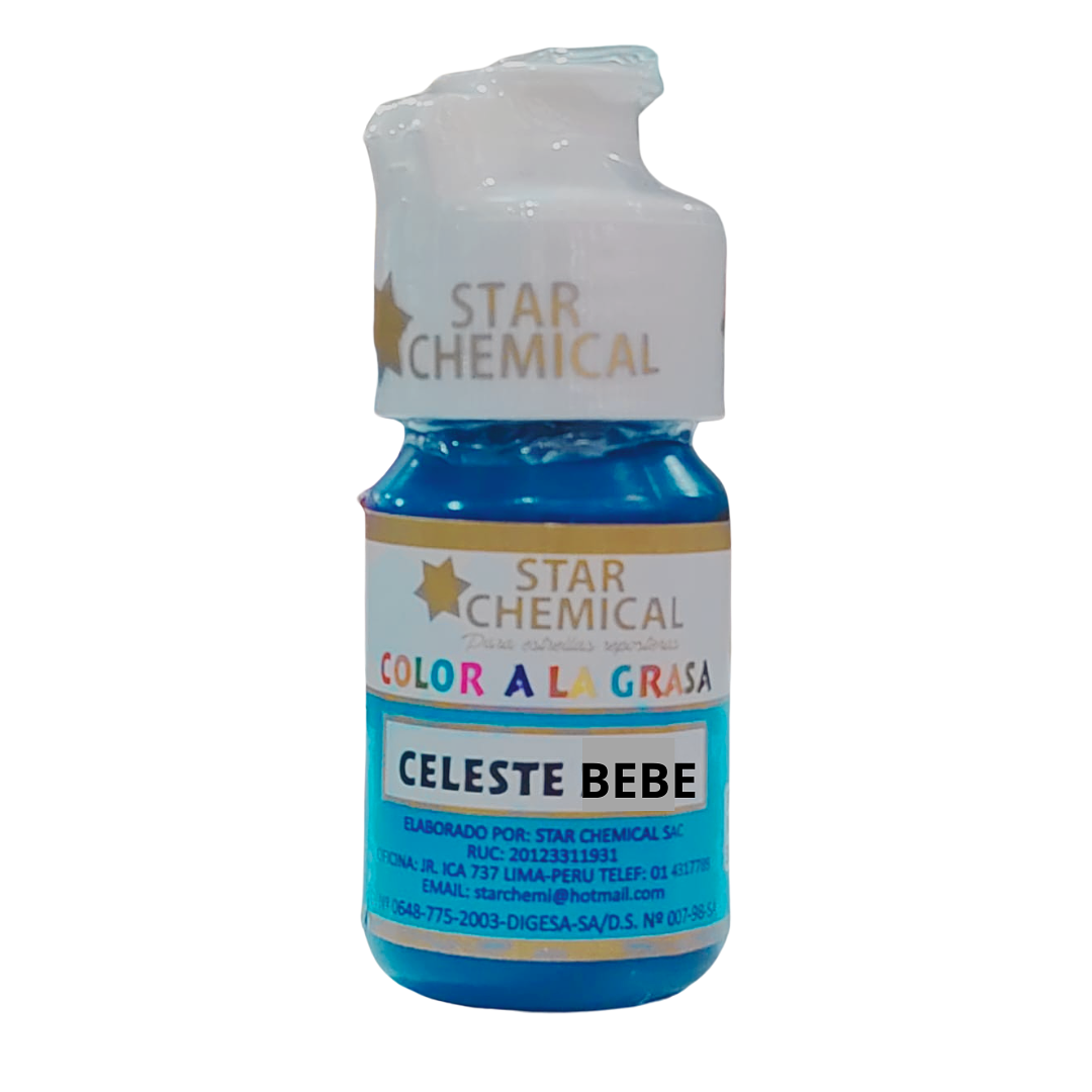 COLORANTE A LA GRASA CELESTE BEBE STAR CHEMICAL 30 G