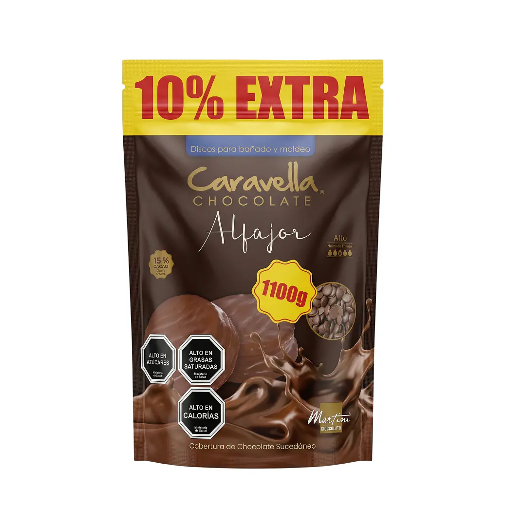 CARAVELLA COBERTURA ALFAJOR SEMIAMARGO 1KG + 100G EXTRA GRATIS