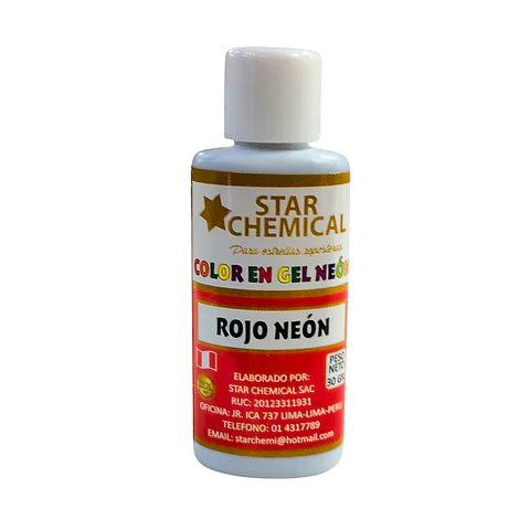 COLORANTE EN GEL ROJO NEON STAR CHEMICAL 30G