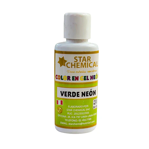 COLORANTE EN GEL VERDE NEON STAR CHEMICAL 30G