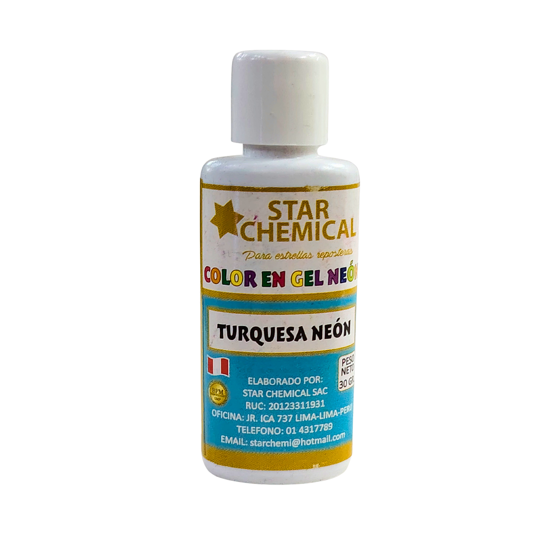COLORANTE EN GEL TURQUESA NEON STAR CHEMICAL 30G 1