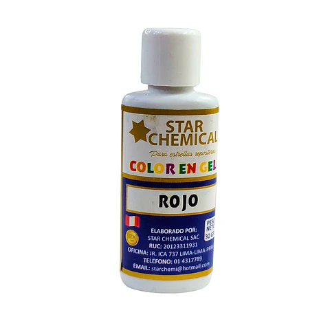 COLORANTE EN GEL ROJO STAR CHEMICAL 30G