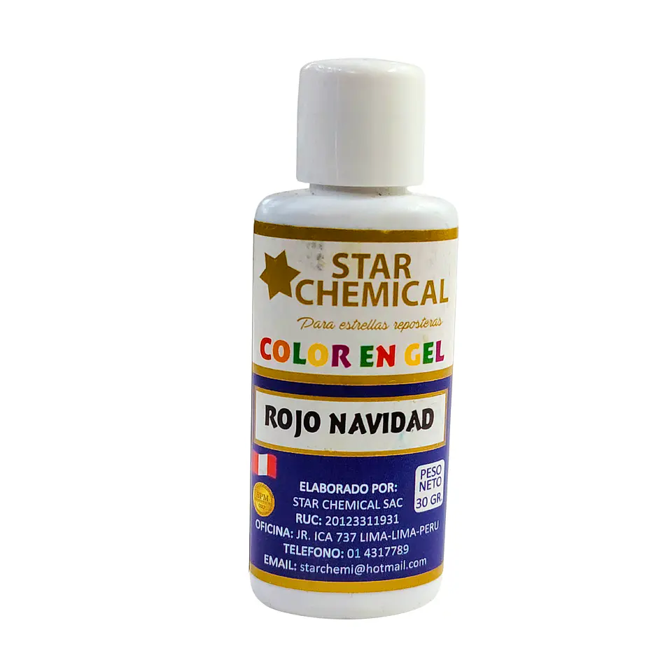 COLORANTE EN GEL ROJO NAVIDAD STAR CHEMICAL 30G 1