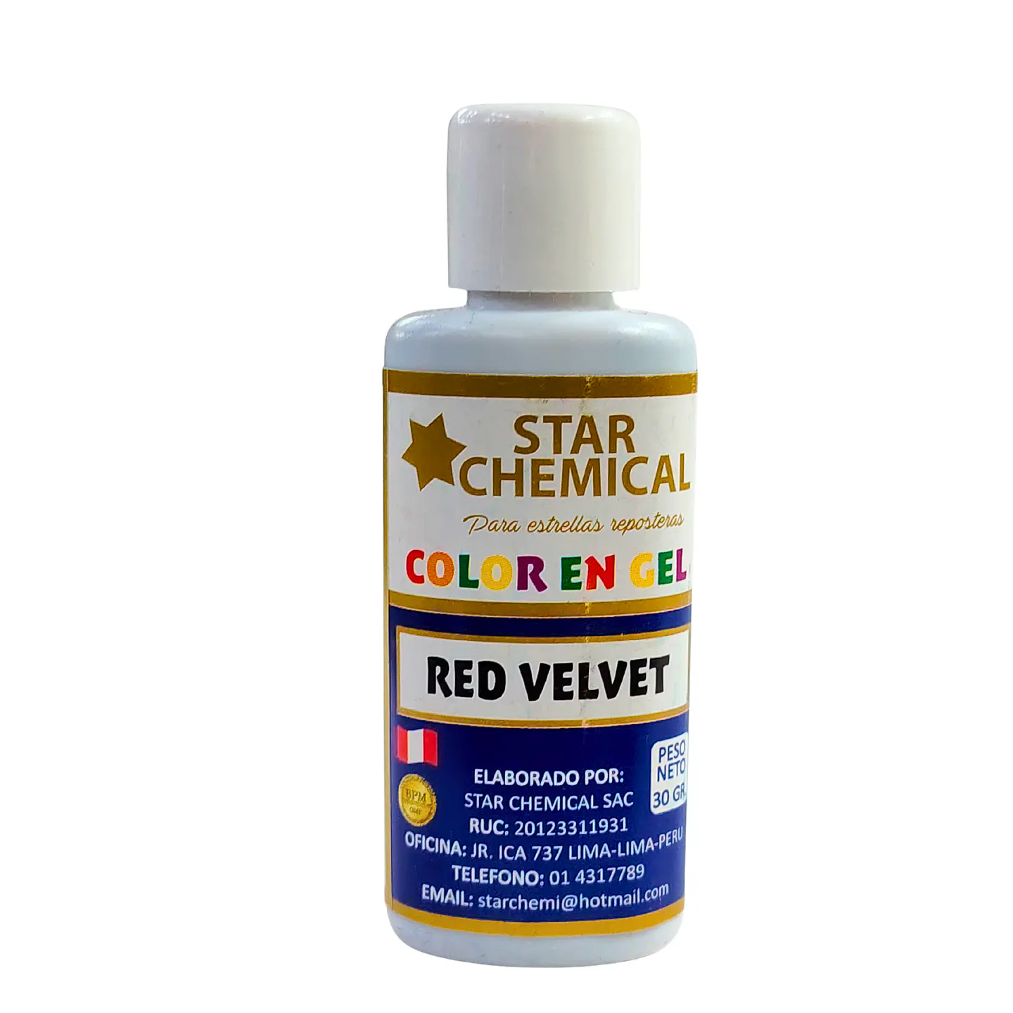 COLORANTE EN GEL RED VELVET STAR CHEMICAL 30G 1