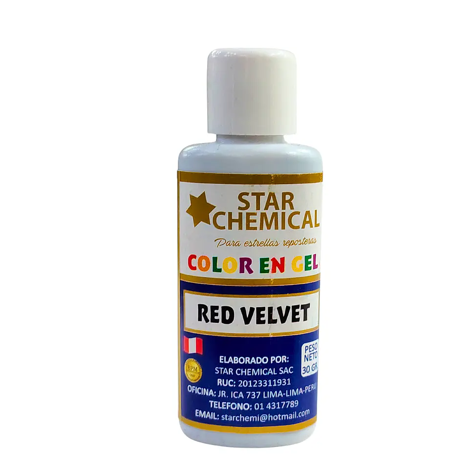 COLORANTE EN GEL RED VELVET STAR CHEMICAL 30G 1