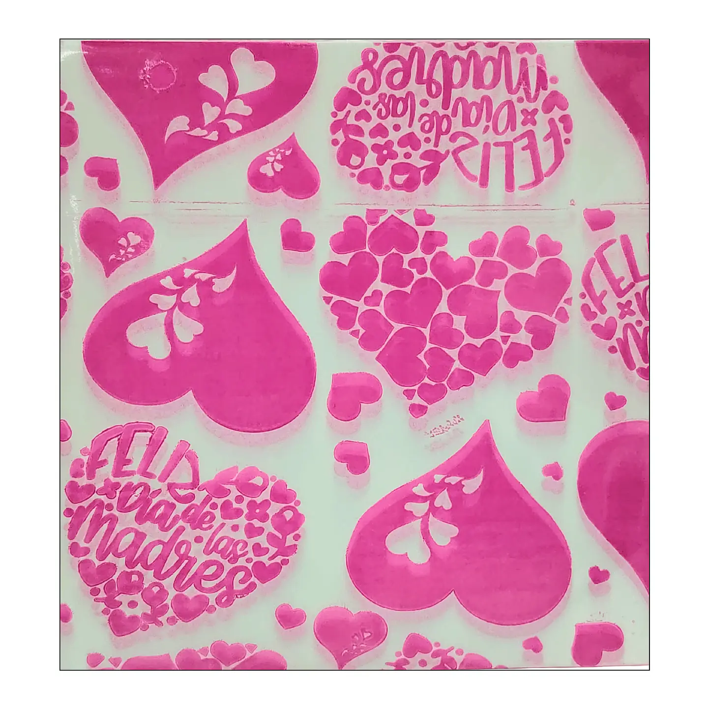 PAPEL DE ALFAJOR FELIZ DIA DE LAS MADRES FUCSIA 1