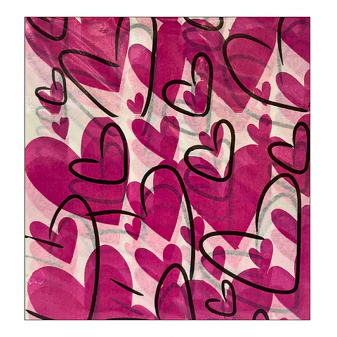 PAPEL DE ALFAJOR CORAZON NEGRO Y FUCSIA